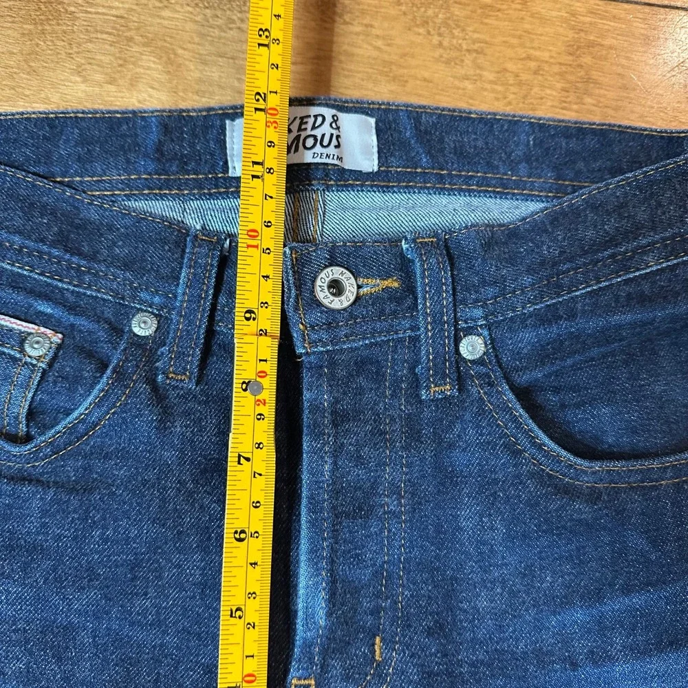 Naked & Famous Weird Guy Selvedge Jeans Mens 29x27 Stretch Dark Wash Button Fly